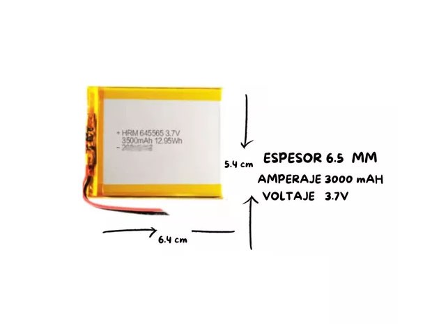 &uu  BATERIA AURICULAR DRON PARLANTE 3.7V 35000MAH 645464